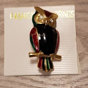 Vintage Multi-colored Owl brooch